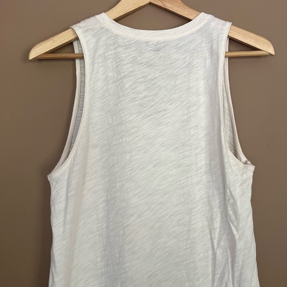 {Madewell} Palm Tree Pocket Cotton V-Neck Tank in Cream - Womens Small - Picture 8 of 10
